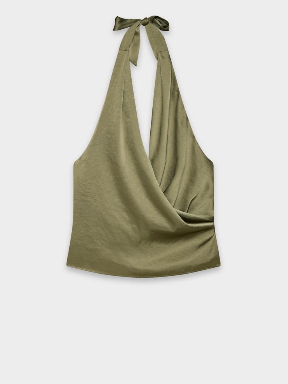 Aritzia Olive Halter Draped Cami